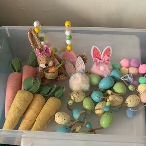 Easter Bunny and Egg Decor Lot